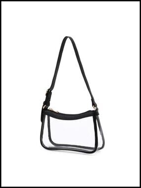 Stadium Approved PVC Clear Handbag with Gold Hardware and Top Handle,